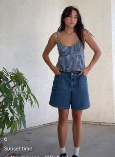 Cute Comfy Outfits For Summer Mid Size, Interesting Summer Outfits, Outfits To Wear In Italy Summer, Barista Outfit Summer, 90s Outfits Summer, Costal Granddaughter Outfit Summer, Summer Outfit Inspo Modest, Jorts Outfit Women’s, Summer Transition Outfits