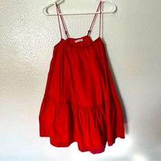 Abercrombie Summer Dress Includes Pockets Color: Bright Red Perfect For Summer Stretchy Double Lined 60% Cotton, 40% Polyester Never Been Used Red A-line Mini Dress For Summer, Red A-line Sundress For Summer, Summer Red Midi Dress With Ruffle Hem, Red Ruffle Hem Midi Dress For Summer, Red Spaghetti Strap Dress With Ruffle Hem, Red Cotton Mini Dress With Ruffles, Red Midi Dress With Spaghetti Straps For Brunch, Red Spaghetti Strap Midi Dress For Brunch, Red Ruffle Hem Mini Dress For Beach