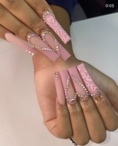 Xl Nails Design Simple, Pink Dramatic Nails, Pink Xl Nails, Long Nail Inspo Baddie, Dramatic Nails Acrylic, Dramatic Nails, Beginner Nail Designs, Acrylic Nail Designs Coffin