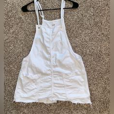 Aerie Brand Overall Dress, Never Worn And Short In Length. Adjustable Straps, New Condition Overall Dress, Dress White, Adjustable Straps, Overalls, White Dress, Color White, Mini Dress, Womens Dresses, Women Shopping