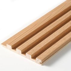 a close up of a wooden slat on a white background