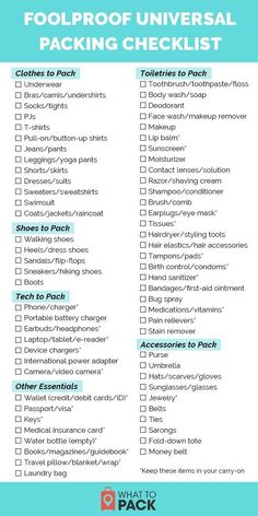 the ultimate tool for universal packing checklist is shown in blue and white with text overlay