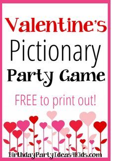 a valentine's printable party game with hearts on it