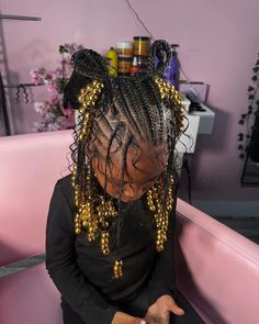 Braids For 11-12, Natural Braided Hairstyles Real Hair, Kids Fulani Braids, Kids Braids With Beads, Kids' Hairstyles, Toddler Braided Hairstyles, Black Kids Braids Hairstyles, Kay Kay, Cute Toddler Hairstyles