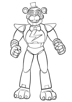 an image of a cartoon character from the video game five nights in hell coloring page