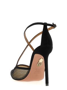 'Wicked' pumps in mesh and suede fabric, ankle strap, heel. Composition: Aquazzura Heels, Aquazzura Shoes, Loafer Sneakers, Suede Fabric, Crossbody Tote, High Heel Pumps, Black Pumps, Lace Boots