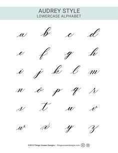 the upper and lowercase alphabets are handwritten in cursive handwriting, which includes