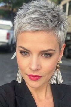 Pixie Edgy Haircut, Short Hairstyle Cut Women, Short Gray Pixie Haircuts Over 50, Short Pixie Gray Hair, Pixie Fine Hair Over 50, Super Short Womens Haircuts, Spiked Hair For Women, Short Spiky Haircuts For Women Messy Pixie, Very Short Hair Edgy Pixie Hairstyles