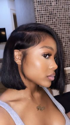 Neck Bob Hairstyles Black Women, Cute Bob Haircuts Black Women, Shoulder Length Bob Natural Hair, Layered Bob Natural Hair Black Women, Jet Black Bob Black Women Natural Hair, Side Bob Hairstyles For Black Women, Shoulder Length Bob Side Part, Side Part Bob Hairstyles For Black Women, Side Part Bob Sew In