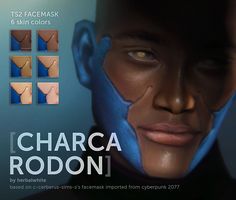 a man with blue face paint on it's face and the words charga rodoni