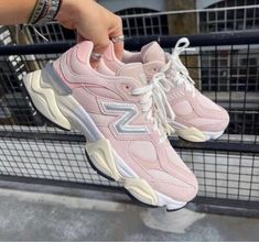 New Balance 9060 Crystal Pink – Universe Kickz Pink Hoka Shoes, Pink Universe, Baby Pink Shoes, Pretty Sneakers, Shoes For School, Aesthetic Baby, New Balance 9060, Trendy Shoes Sneakers, Preppy Shoes