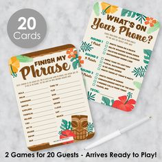 two games for 20 guests to play with the text, what's on your phone?