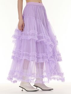 Women's Colorful Street Style Mesh Skirt Party Girl's Sheer Mesh Pleated Skirt Summer Party Flared Skirt, Flowy Summer Party Skirt, Flowy Skirt For Summer Party, Party Mini Skirt With Ruffles, Summer Party Long Skirt, Summer Midi Pleated Skirt With Ruffles, Long Summer Party Skirt, Spring Party Tiered Maxi Skirt, Spring Party Tiered Skirt