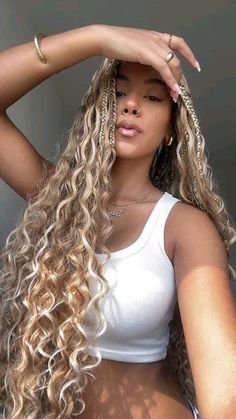 Braids Blonde, Kanekalon Hair, Hairstyles Straight, Goddess Braids Hairstyles, Loose Hair, Blonde Braids, Box Braids Hairstyles For Black Women, Braids Hairstyles Pictures, Cute Box Braids Hairstyles