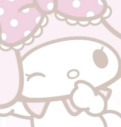 the hello kitty wallpaper is pink and has polka dots on it's head