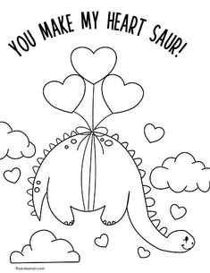 Dinosaur Valentines Bulletin Board, Toddler Valentine Coloring Page, Cute Valentines Coloring Pages, Bluey Valentines Coloring Pages, Dinosaur Valentines Craft, Valentines Day Activities For Kids Free Printable, Valentine Printables Free Kids Coloring, Valentines Day Coloring Pages For Kids, February Coloring Sheets