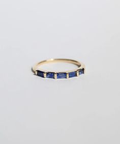 Half Baguette Ombre Sapphire Ring Wedding Band With Sapphire, Blue Sapphire Wedding Band, Women's Wedding Bands, Baguette Wedding Band, Old Hollywood Wedding, Ring Inspo, Hollywood Wedding, Cute Engagement Rings, Sapphire Wedding Band