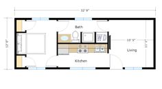 the floor plan for a tiny cabin