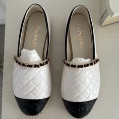 Black And White Quilted Leather Espadrille’s, Only Worn Once At The Boutique! Gorgeous Eye Catch Perfect With A Sundress Or Dress Pants. I Ordered Mine Months Ago Ago As Could Not Wait Anymore So I Purchased Mine From A Beautiful Seller From Posh @Iraperg1 Thank You So Much The Shoes Are Beyond Gorgeous White Chic Espadrilles With Round Toe, Chic Espadrilles For Work, Designer White Espadrilles With Round Toe, Chic White Closed Toe Espadrilles, Chic White Espadrilles, Elegant White Espadrilles For Spring, Luxury White Espadrilles For Spring, White Elegant Espadrilles With Round Toe, Elegant White Round Toe Espadrilles