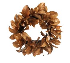 a close up of a wreath made out of leaves on a white background with clippings