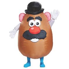 an inflatable potato with a top hat and mustache