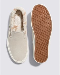 Vans Classic Slip-On Cozy Hug Shoe French Oak VN000BVZBLLThe Slip-On that’s been Setting Trends Since 1979The Classic Slip-On, with its “No Laces, No Problems” approach, was first introduced to the world in 1979. Since then, it’s become a pop culture icon, known for its ability to dress up or down, its reliable comfort, and the flexibility to adapt to everyone’s style. With fuzzy Sherpa linings and sleek suede uppers, the Classic Slip-On Cozy Hug is a timeless silhouette that’s right for any occ Slip On Tennis Shoes Woman, Slip On Winter Shoes, Slip On Shoes Womens, Cow Slippers, Country Aesthetic, Feminine Shoes, Vans Store, Women's Slip On Shoes, Vans Slip On