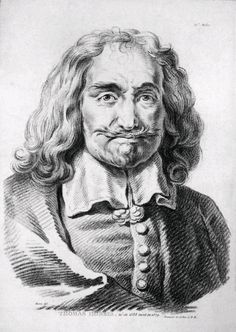 an old black and white drawing of a man with long hair