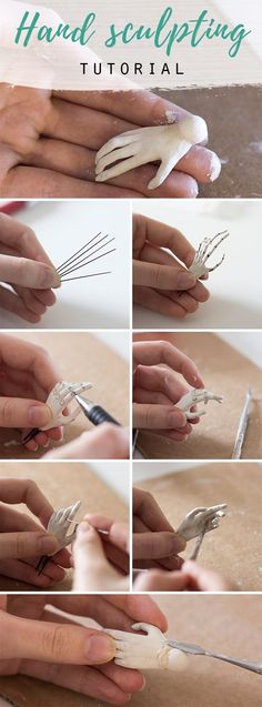 the hands are holding scissors and making something to look like it is being made out of paper