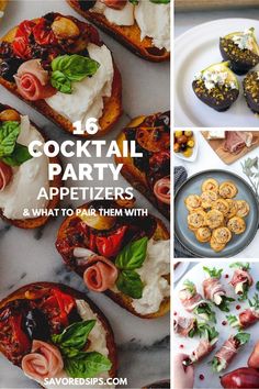 the collage shows different types of appetizers and what to eat them with