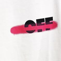 a white t - shirt with the word off painted on it