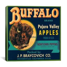 an advertisement for buffalo brand from the early 1900's, featuring a bison head