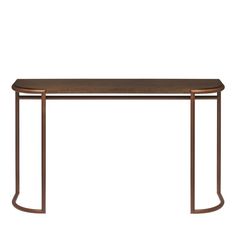 a wooden and metal console table