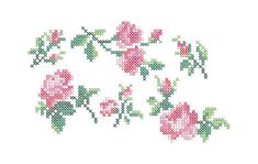 cross stitch roses arranged in the shape of a circle