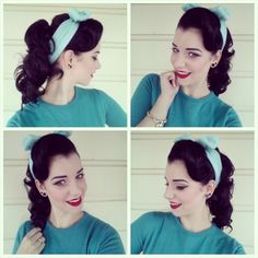 Miss Victory Violet's quick tutorial for a 50's inspired ponytail 'do! 1950s Hairstyles Ponytail, 50s Hair Tutorials, 50s Hair Tutorial, Side Ponytail Hairstyles, Ponytail Hairstyles Tutorial, 1950s Hairstyles, Square Face Hairstyles