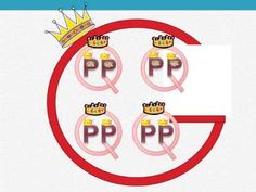 the letters p and p are arranged in a circle with crowns on top of them