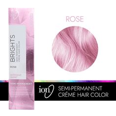 ion Color Brilliance Semi-Permanent Brights Hair Color are high-fashion hair colors designed to give vivid, boldly intense results. Ion Rose Semi Permanent Hair Color | Pink | 2.05 oz. | Sally Beauty Rose Gold Semi Permanent Hair Color, Pastel Bubblegum Pink Hair, Ion Hair Colors, Rose Gold Hair Dye, Hair Dye Brands, Pastel Pink Hair Color, Ion Color Brilliance, Lightened Hair, Cat Pillows