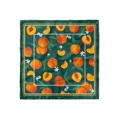 This beautiful silk scarf features original hand-drawn illustrations of Peachs and is inspired by time spent in Georgia's peach orchards. Made of high-quality Silk Satin the design is printed on both sides of this incredibly soft, flowy, and delicate material. Wear one around your neck, at the waist, or as a headscarf, the possibilities are endless and timeless. Made of high-quality Silk Satin the design is printed on both sides of this incredibly soft, flowy, and delicate material. Details: -Lu Silk Hair Scarf, Gifts For Mom From Daughter, Silk Scarf Design, Luxury Silk Scarves, Bag Scarf, Silk Scarf Hair, Fruit Gifts, Satin Scarf, Fabric Stamping