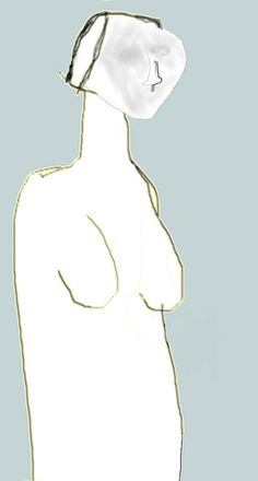 a drawing of a woman's torso and breast