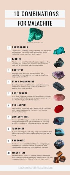 Malachite Crystal Combinations, Rock Meanings, Malachite Crystal Meaning, Crystal Combos, Crystal Pairings, Aquarius Things, Hippy Life, Crystal Combinations