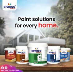 an ad for spaico paints with the words paint solutions for every home on it