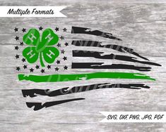 an american flag with shamrocks on it