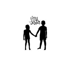 two people holding hands with the words little star in black and white above them, on a white background