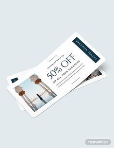 two tickets with an image of the eiffel tower in the background and text that reads 50 % off