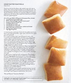 four pieces of bread sitting on top of a white paper with information about the ingredients