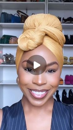 Danni Howard on Instagram: "There’s just something about the little loop in the front that I love. ✨⁣ ⁣ This is the She’s Golden and It's my one of my favorite from the solids collection.⁣ ⁣ All wraps can be found on my website linked in my bio. 💛⁣ ⁣ ⁣ #headwraps #headwraptutorial #headwrapstyle #moderndayclassic" Head Scarf Tying, Braided Scarf, Wool Dreads