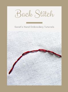 the back stitch is being worked on with red thread