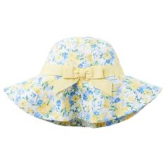 Janie And Jack Double Cream Floral Sun Hat, Touch-Close Chinstrap, Fully Lined New With Tags Various Size Available Cute Blue Sun Hat For Summer, Cute Yellow Summer Sun Hat, Cute Blue Summer Sun Hat, Cute Spring Sun Hat For Playtime, Cute Spring Playtime Sun Hat, Multicolor Summer Hats For Playtime, Playful Blue Sun Hat For Spring, Cute Spring Hats For Playtime, Playful Yellow Sun Hat For Vacation