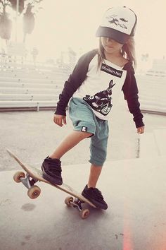 skater kid Cute Tomboy Outfits, Tomboy Outfits, Future Kids, Skateboarding, Boy Fashion, Cheerleading