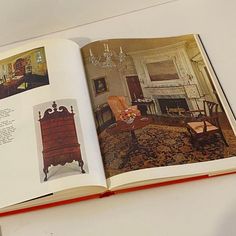 an open book with pictures of furniture in it