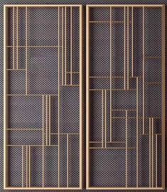 an art deco wallpaper design in gold and blue